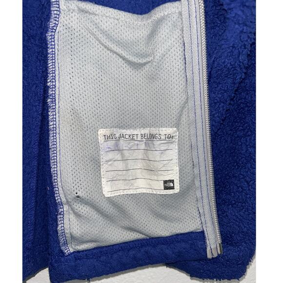 The North Face Girl's Full Zip Collared Blue Sherpa Jacket Medium - Picture 5 of 9